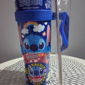 Stitch Blue Tumbler with Straw